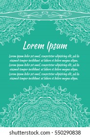 Holiday background, flyer, leaflet, cover. Mandala, Oriental motif for wedding, party, congratulations, I'm sorry. Hand painted texture background. Decorative elements for design print. Vector. EPS 10