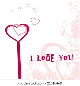 Holiday background with flying hearts