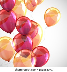 holiday background with flying multicolored balloons 