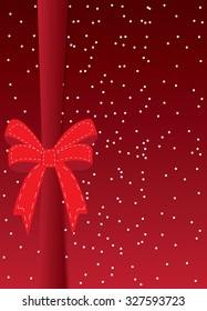 Holiday background with gift glossy bow and ribbon, raster version.