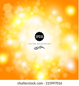 Holiday background. Golden abstract glitter defocused background and blurred bokeh. Vector illustration