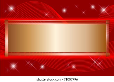 Holiday background with golden banner. vector.