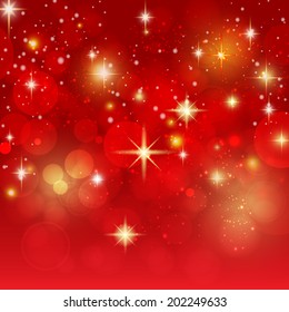 Holiday background with golden bokeh vector