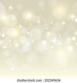 Holiday background with golden bokeh vector