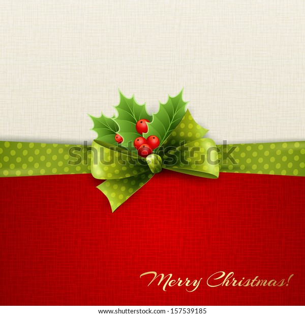Holiday Background Green Polka Dots Ribbon Stock Vector (Royalty Free