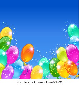 Holiday background with inflatable balloons