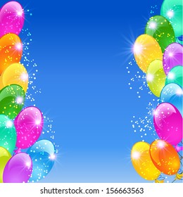 Holiday background with inflatable balloons