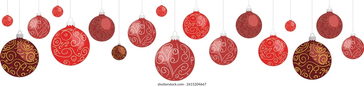 Holiday background. Isolated Christmas tree balls. Vector illustration.