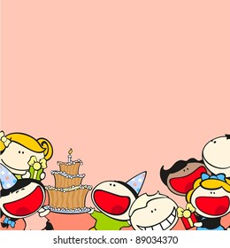 Holiday background with kids