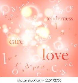 holiday background with lights and kind words