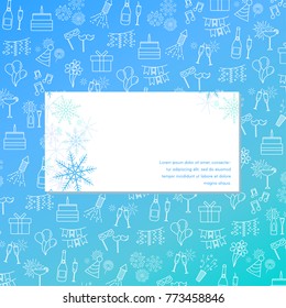 Holiday Background With Line Icons of Party, Celebration And Birthday. Vector backdrop for festive decoration.