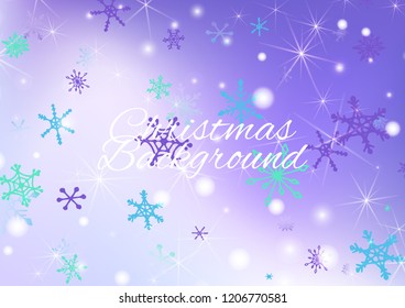 Holiday Background with Lovely Snowflakes and Shiny Lights. Festive Background for Christmas Decoration, Textile, Paper. Vertical A4 Vector Background.