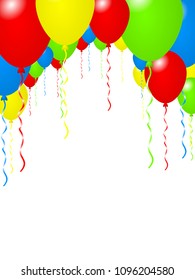 Holiday background with many colored balloons vector illustration