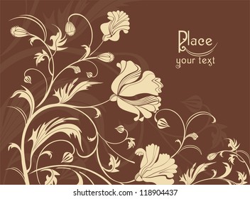 holiday background with poppy flowers - ready to place your art or text