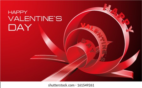 Holiday background with red gift bow