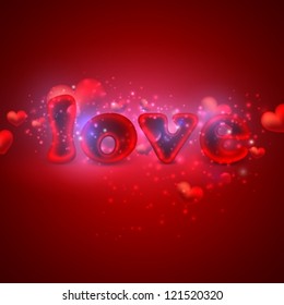 holiday background with red hearts