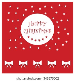 Holiday background with Ribbon gift bow Christmas decorative template Design, Christmas New Year Flat card illustration