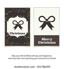Holiday background with Ribbon gift bow Christmas decorative template Design, Christmas New Year Flat card