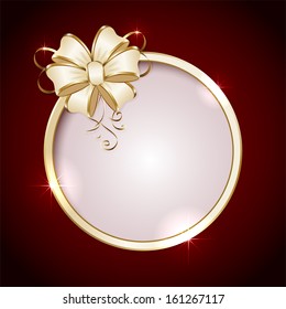 Holiday background with Round and bow, illustration.
