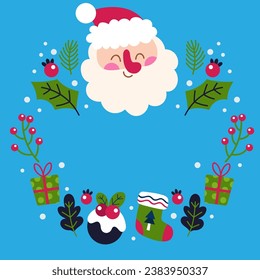 holiday background with santa claus and gifts