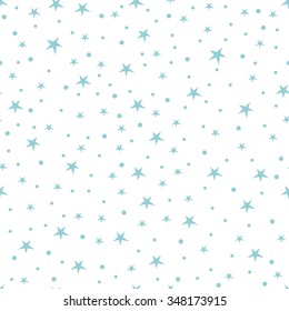 Holiday background seamless pattern with beautiful blue stars.
