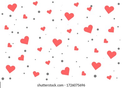Holiday background, seamless pattern with pink hearts. Vector illustration. Romantic love. eps 10