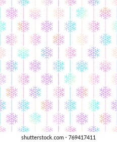 Holiday background, seamless pattern with snowflakes. Vector illustration.