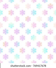 Holiday background, seamless pattern with snowflakes. Vector illustration.