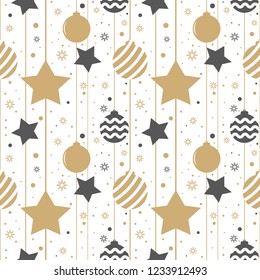 Holiday background, seamless pattern with stars. Vector illustration.