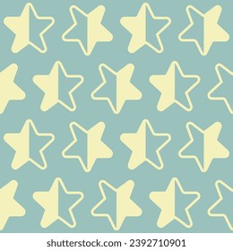Fondo de vacaciones, patrón impecable con estrellas. La ilustración vectorial en este formato de archivo puede cambiar el color de la imagen.