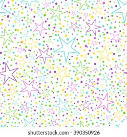 Holiday background, seamless pattern with stars, stars background, star pattern, star decorations. EPS10 vector illustration.
