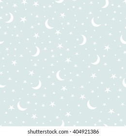 Holiday background, seamless pattern with stars and the moon, star pattern, moon and stars decorations.