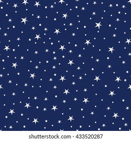 Holiday background, seamless pattern with stars, star pattern, star decorations. Vector illustration.