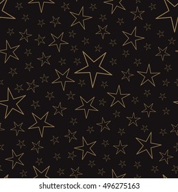 Holiday background, seamless pattern with stars. Vector illustration.