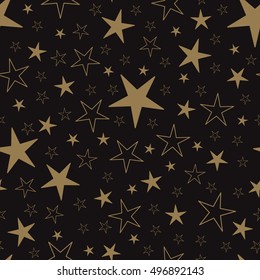 Holiday background, seamless pattern with stars. Vector illustration.