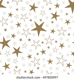 Holiday background, seamless pattern with stars. Vector illustration.