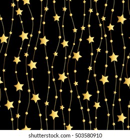 Holiday background, seamless pattern with stars. Vector illustration.