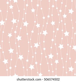 Holiday background, seamless pattern with stars. Vector illustration.