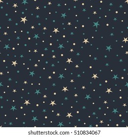 Holiday background, seamless pattern with stars. Vector illustration.