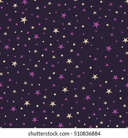 Holiday background, seamless pattern with stars. Vector illustration.