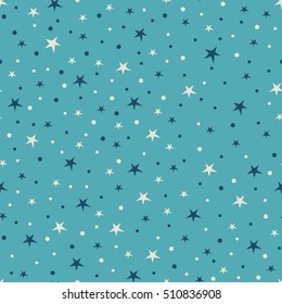 Holiday background, seamless pattern with stars. Vector illustration.