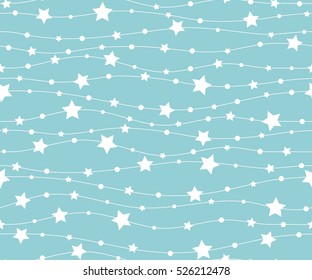 Holiday background, seamless pattern with stars. Vector illustration.