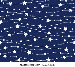 Holiday Background, Seamless Pattern With Stars. Vector Illustration.