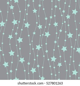 Holiday background, seamless pattern with stars. Vector illustration.