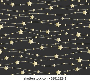 Holiday background, seamless pattern with stars. Vector illustration.