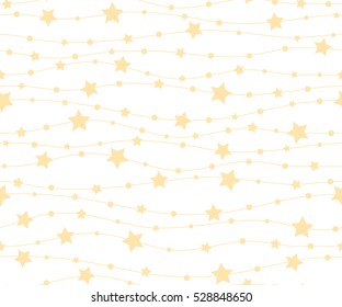 Holiday background, seamless pattern with stars. Vector illustration.