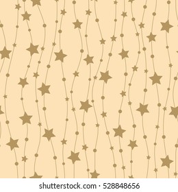 Holiday background, seamless pattern with stars. Vector illustration.