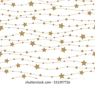 Holiday background, seamless pattern with stars. Vector illustration