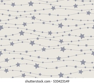 Holiday background, seamless pattern with stars. Vector illustration.