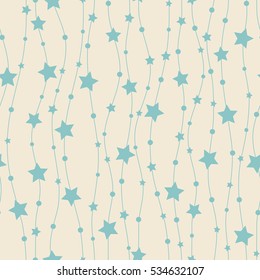 Holiday background, seamless pattern with stars. Vector illustration.